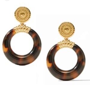 NWOT Julie Vos Tortoiseshell Hoop Earrings